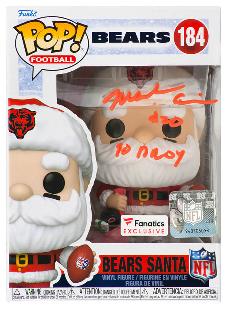 Mark Carrier Signed Chicago Bears SANTA Funko Pop Doll #184 w/90 DROY