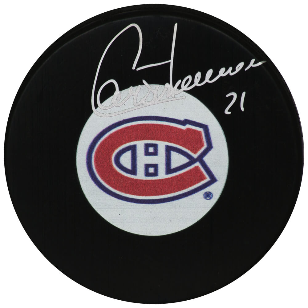 Guy Carbonneau Signed Montreal Canadiens Team Logo Hockey Puck