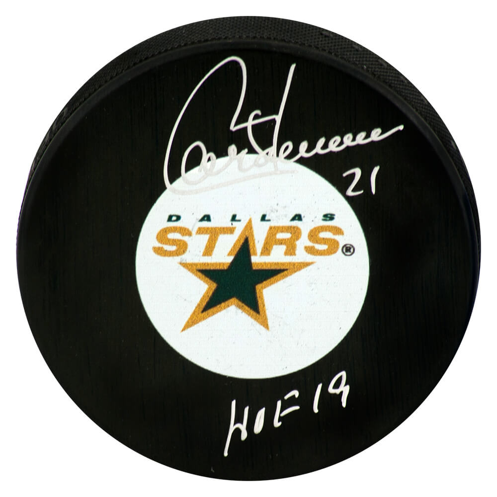 Guy Carbonneau Signed Dallas Stars Logo Hockey Puck w/HOF'19