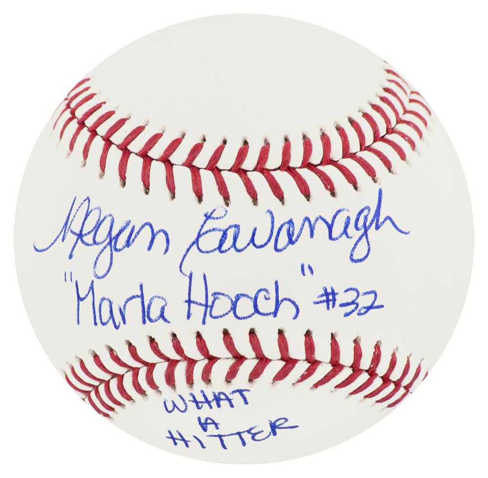 Megan Cavanagh Signed Rawlings Official MLB Baseball w/Marla Hooch, What A Hitter