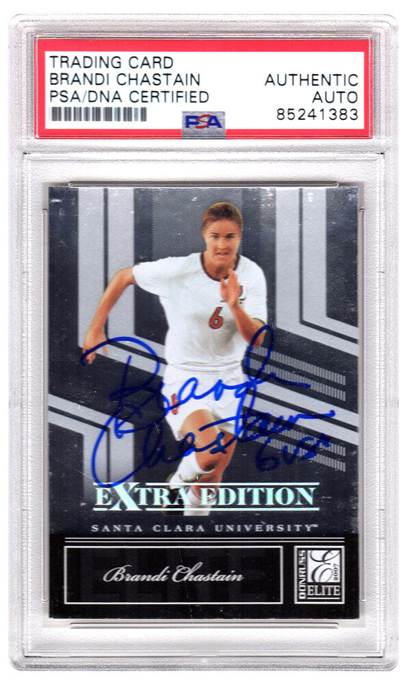 Brandi Chastain Signed 2007 Donruss Elite Soccer Trading Card #81 w/USA - (PSA Encapsulated)