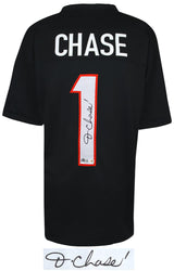 Ja'Marr Chase Signed Black Custom Football Jersey - (Beckett)