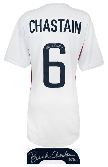 Brandi Chastain Signed White Custom Soccer Jersey