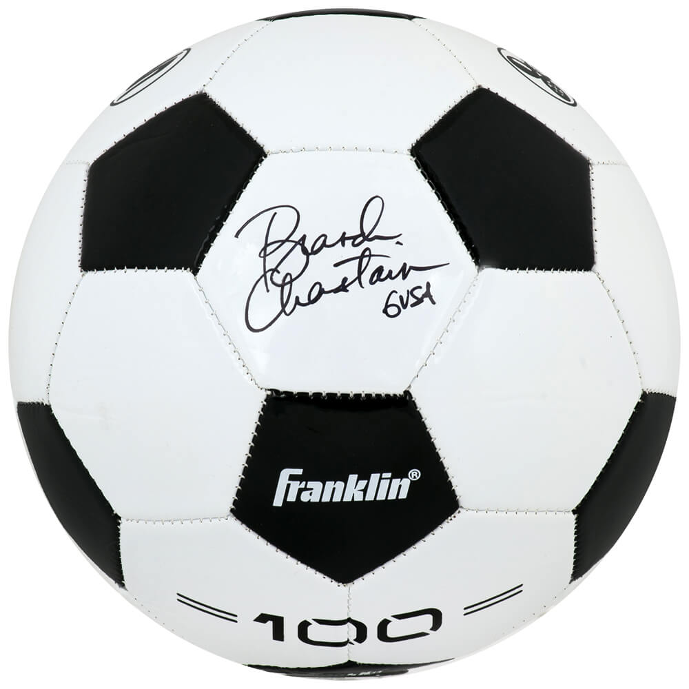 Brandi Chastain Signed Franklin Black & White Size 5 Soccer Ball