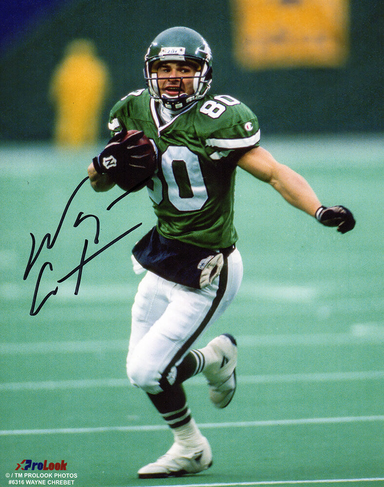 Wayne Chrebet Signed New York Jets Action 8x10 Photo