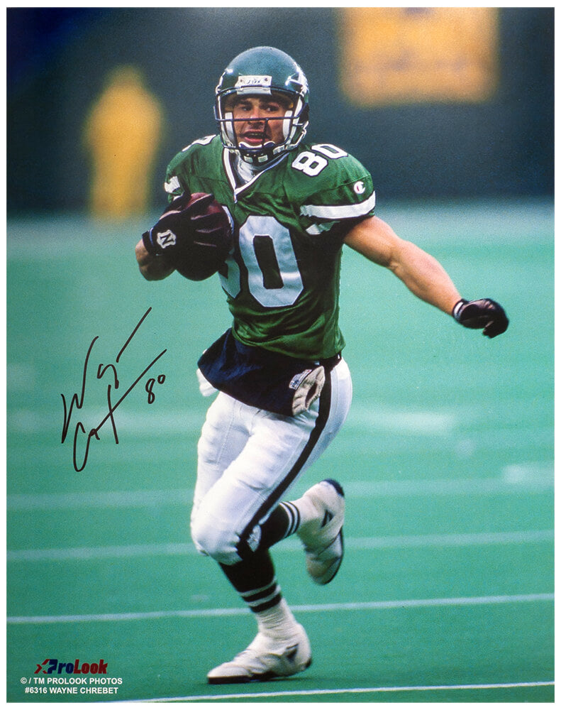 Wayne Chrebet Signed New York Jets Action 16x20 Photo