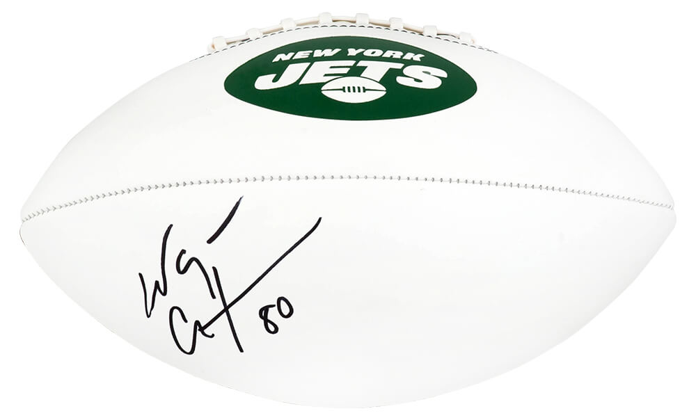 Wayne Chrebet Signed New York Jets Franklin Logo White Panel Full Size Football