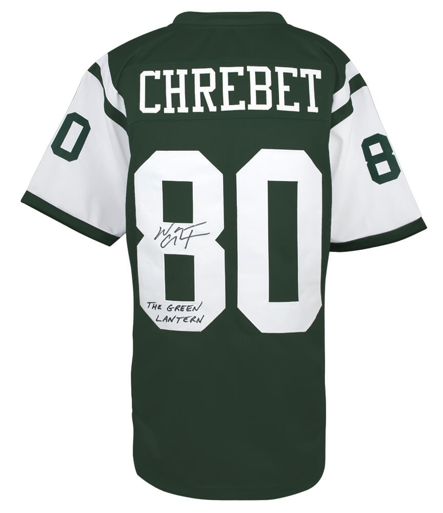 Wayne Chrebet Signed Green Custom Football Jersey w/The Green Lantern