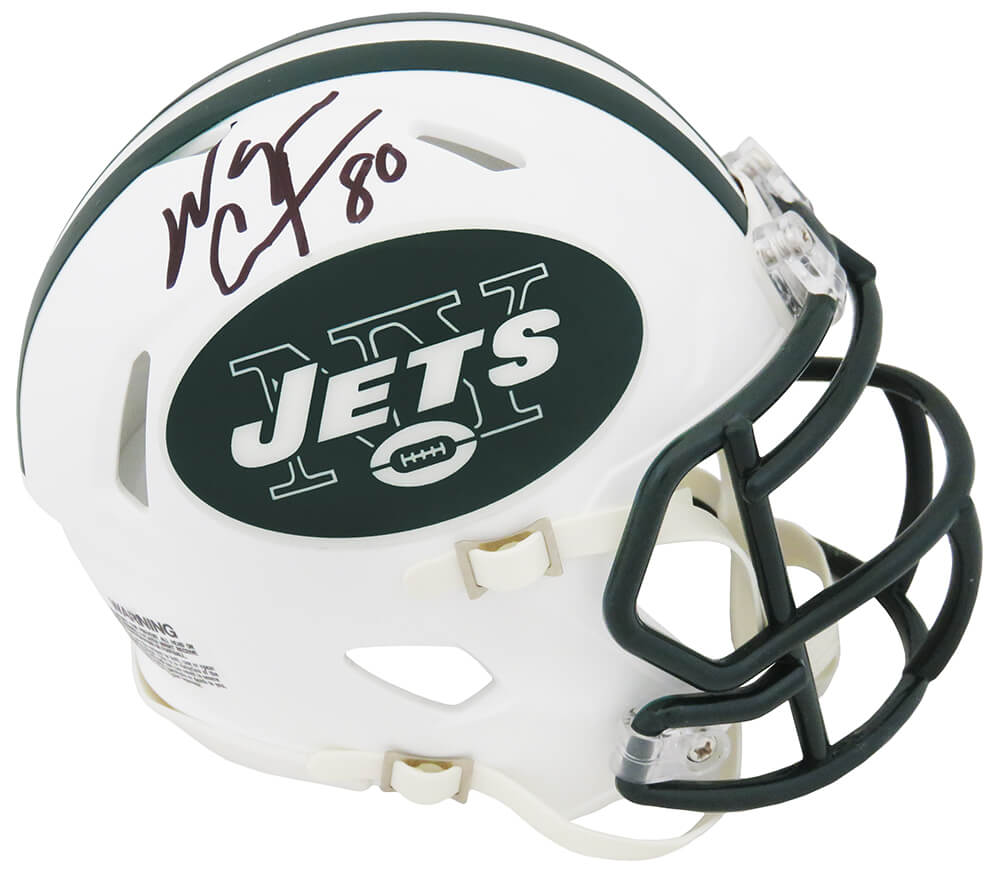 Wayne Chrebet Signed New York Jets Throwback White Riddell Speed Mini Helmet