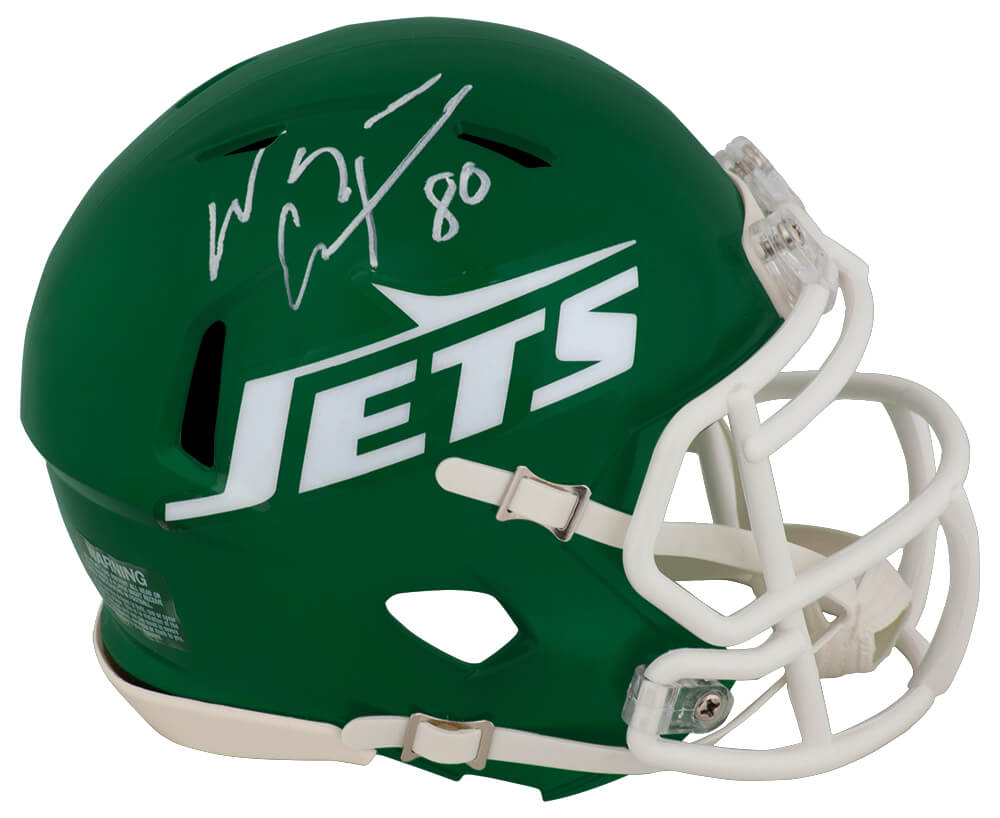 Wayne Chrebet Signed New York Jets Throwback (1980's Style) Green Riddell Speed Mini Helmet