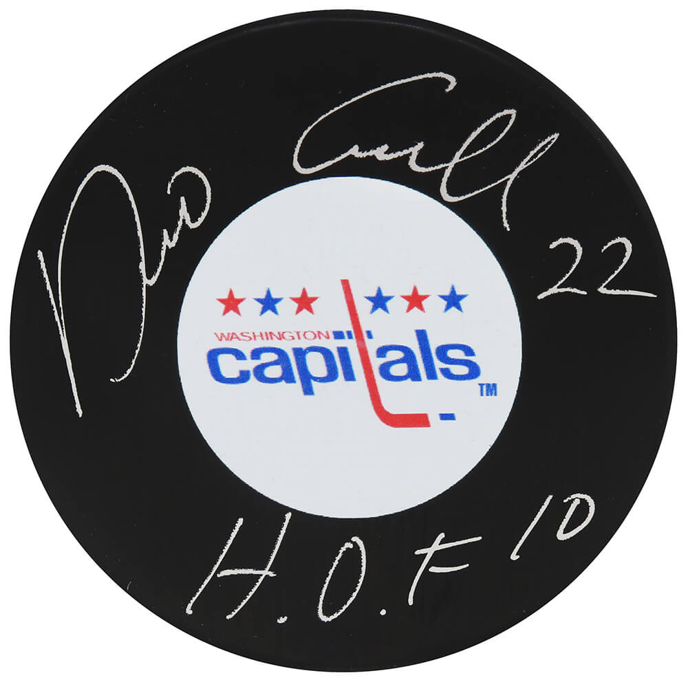 Dino Ciccarelli Signed Washington Capitals Logo Hockey Puck w/HOF'10