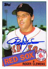 Roger Clemens Signed Boston Red Sox 1985 Topps Rookie Baseball Card #181