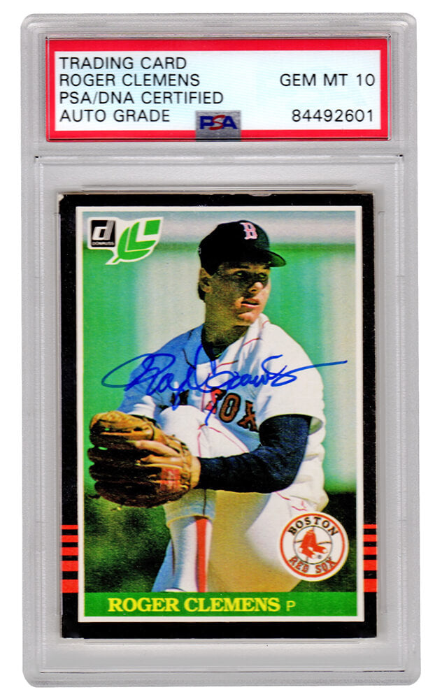 Roger Clemens Signed Boston Red Sox 1985 Donruss Rookie Baseball Card #273 (PSA/DNA Encapsulated - Auto Grade 10)