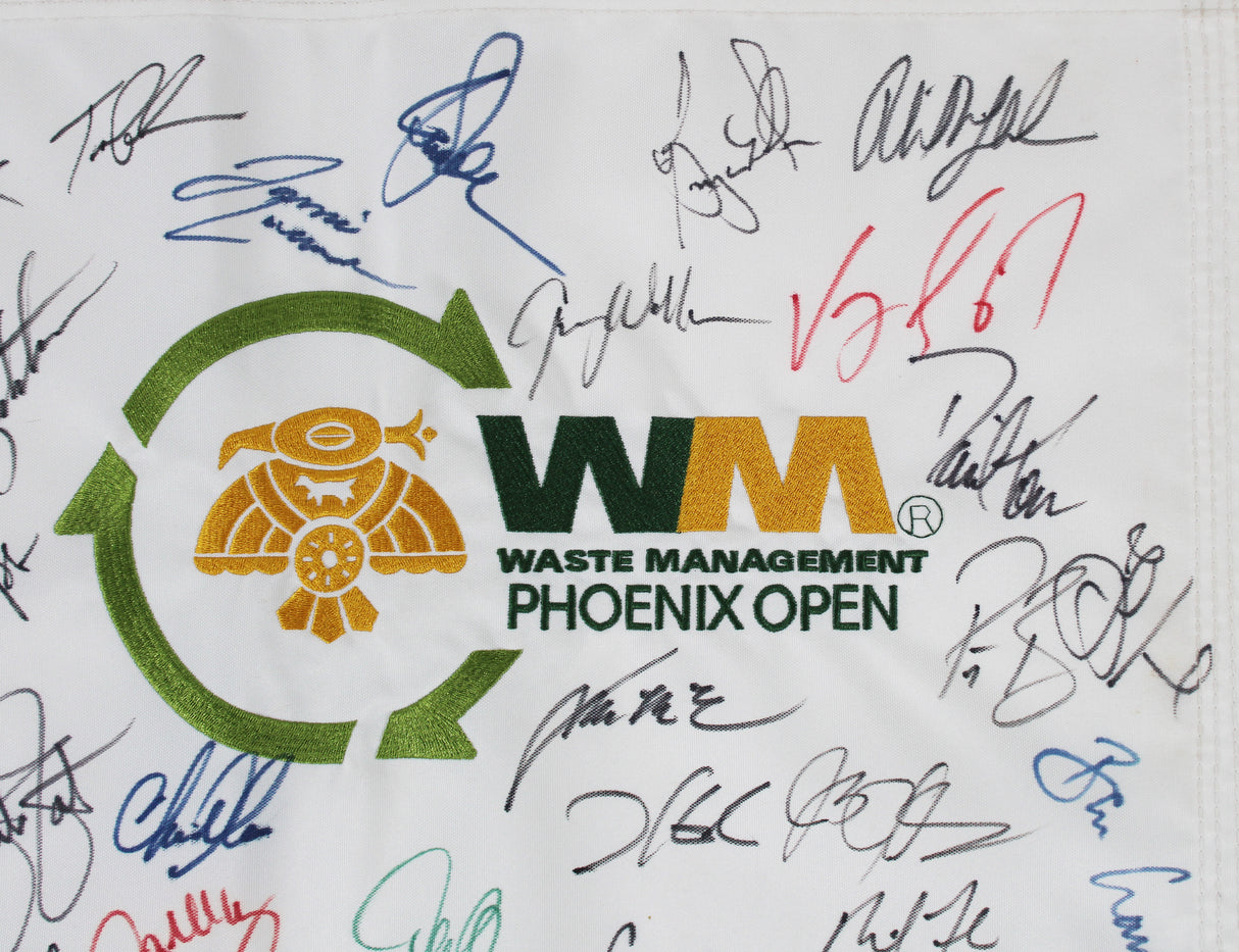 (30) Singh, Mickelson, Fowler, Matsuyama Signed 2011 WM Open Flag BAS #AD64048