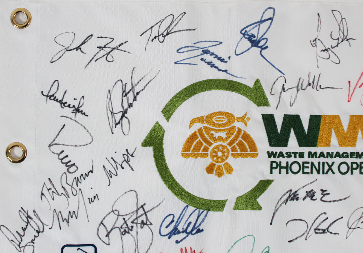 (30) Singh, Mickelson, Fowler, Matsuyama Signed 2011 WM Open Flag BAS #AD64048