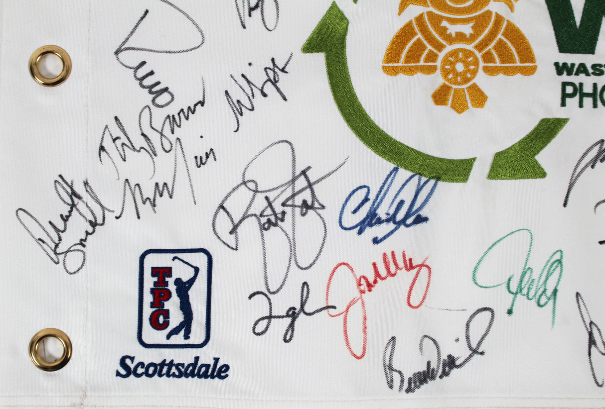 (30) Singh, Mickelson, Fowler, Matsuyama Signed 2011 WM Open Flag BAS #AD64048