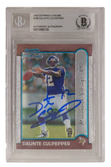 Daunte Culpepper Signed Minnesota Vikings 1999 Bowman Chrome Rookie Football Card #166 - (Beckett Encapsulated)