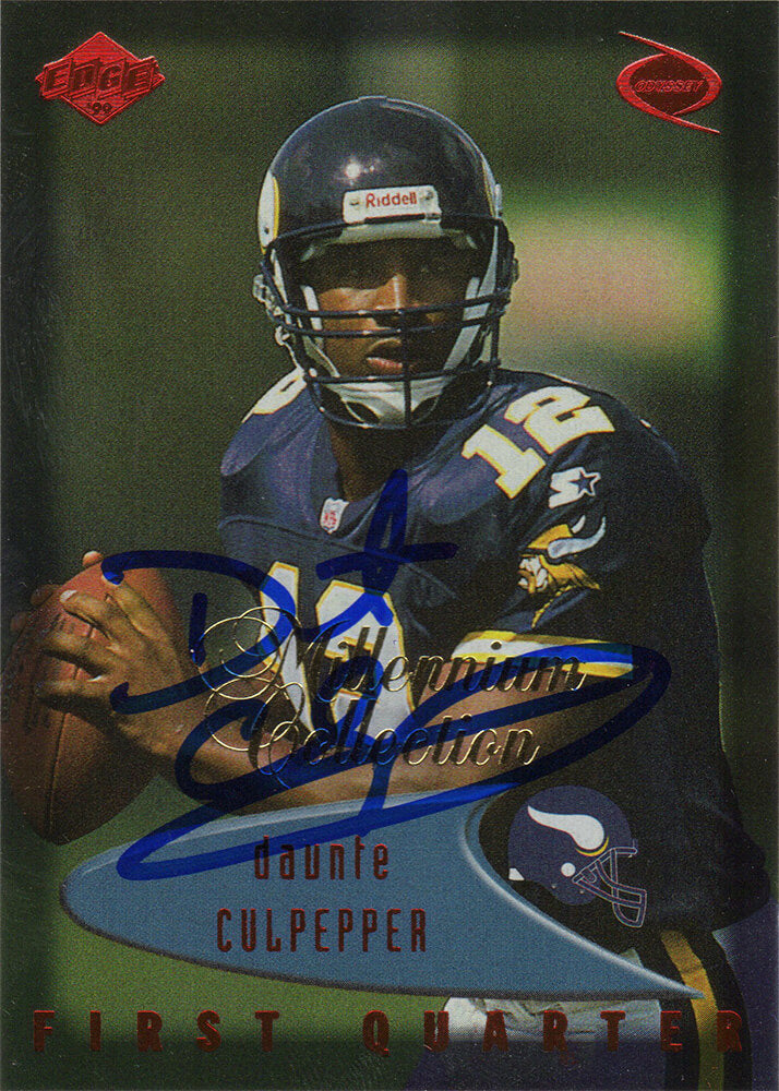 Daunte Culpepper Signed Minnesota Vikings 1999 Edge Odyssey Rookie Football Trading Card #83