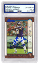 Daunte Culpepper Signed Vikings 1999 Bowman Rookie Football Card #166 - (PSA Encapsulated)