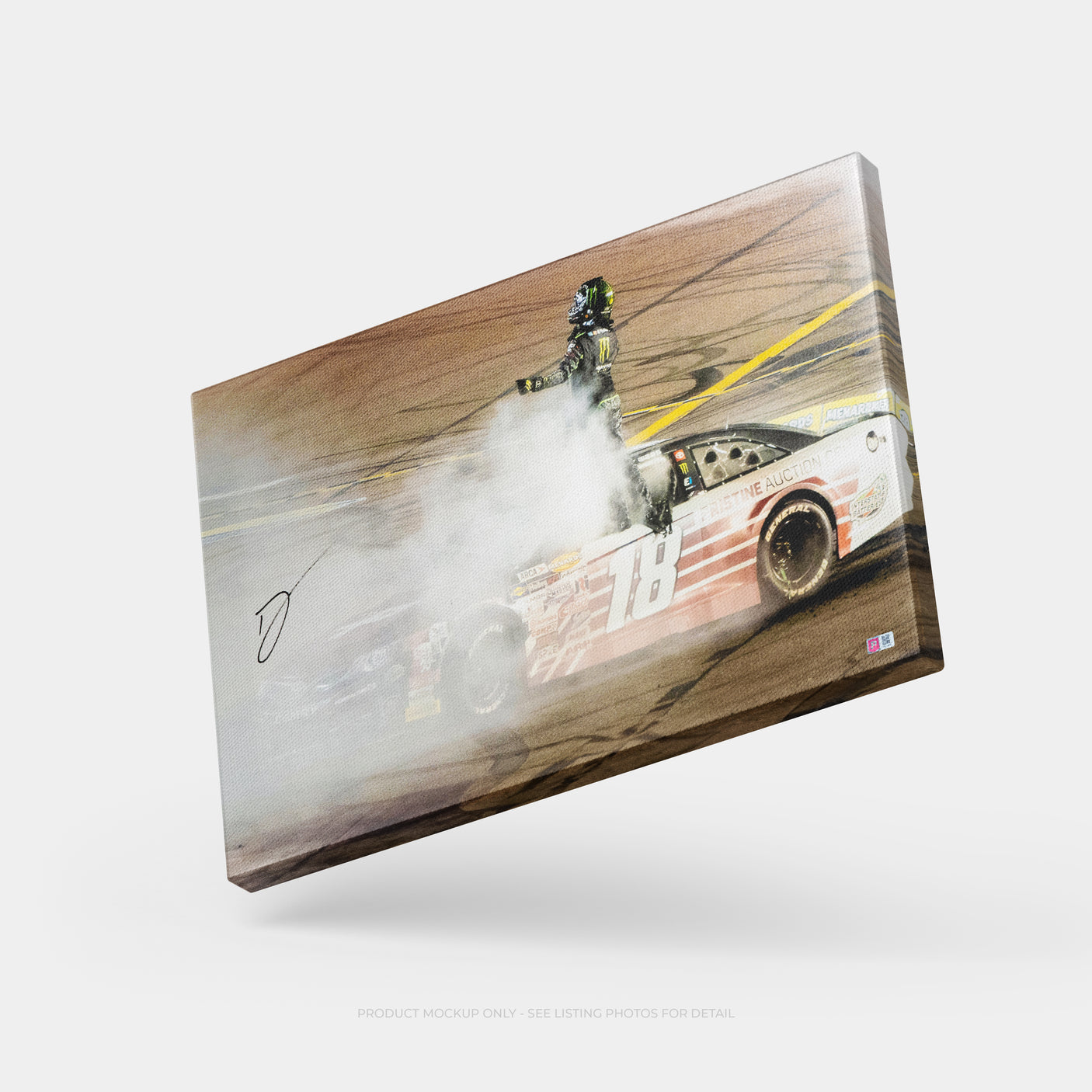 Ty Gibbs Signed 20x30 SpeedCanvas - Phoenix Win Burnout Celebration (PA)