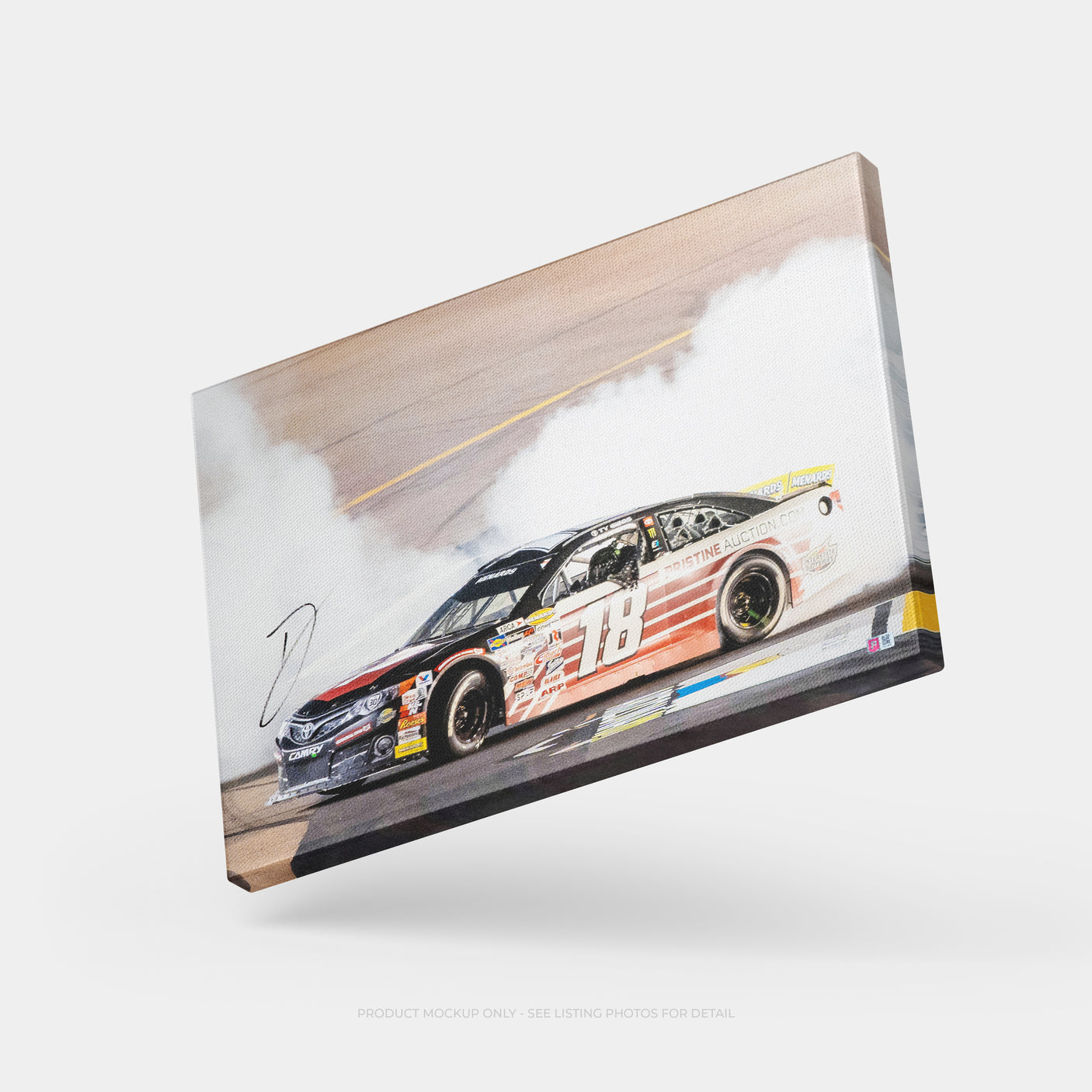 Ty Gibbs Signed 20x30 SpeedCanvas - Phoenix Win Burnout (PA)