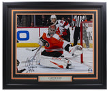 Carter Hart Signed Framed Flyers 16x20 Photo 10/9/19 1st NHL SO Fanatics - Sports Integrity