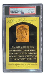 Charlie Gehringer Signed 4x6 Detroit Tigers HOF Plaque Card PSA/DNA 85025742 - Sports Integrity