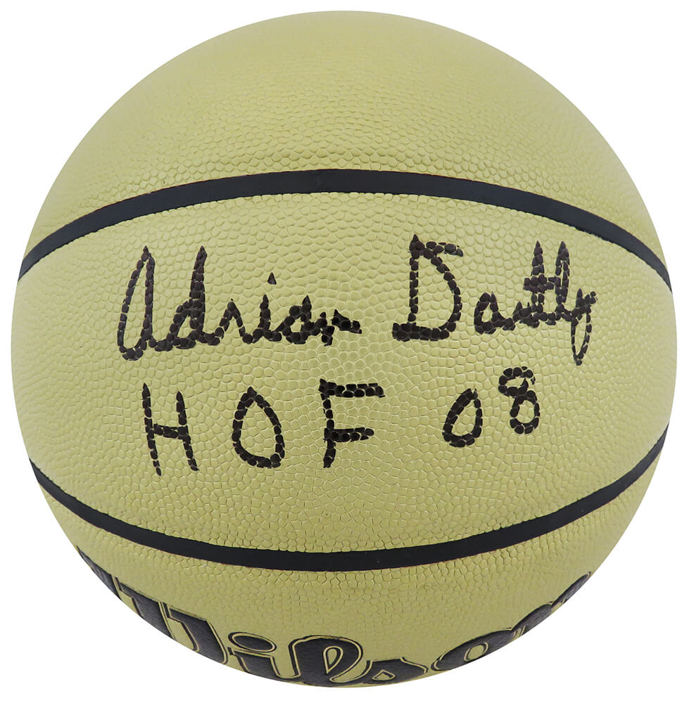 Adrian Dantley Signed Wilson Gold NBA Basketball w/HOF'08