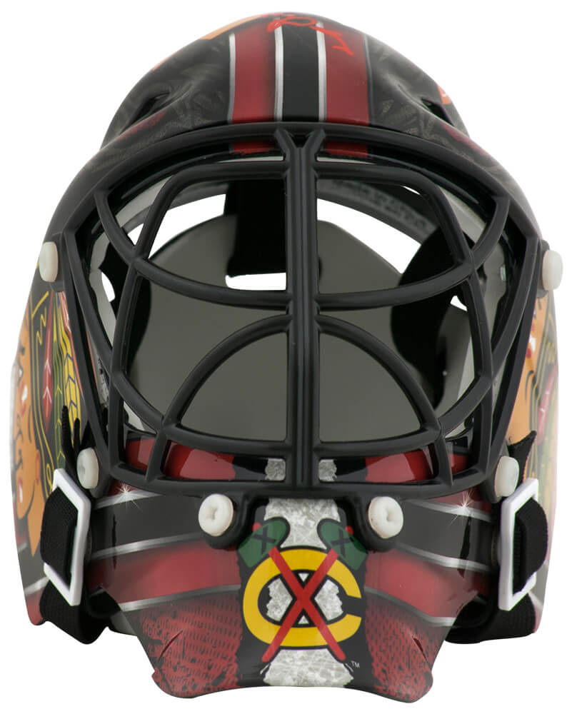 Scott Darling Signed Chicago Blackhawks Mini Hockey Goalie Mask w/2015 SC Champs