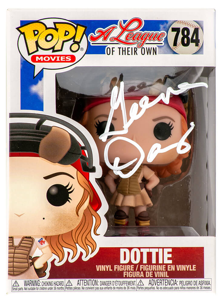 Geena Davis Signed A League Of Their Own 'Dottie' Funko Pop Doll #784 (In White)