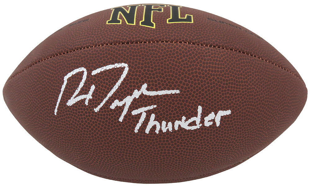 Ron Dayne Signed Wilson Super Grip Full Size NFL Football w/Thunder