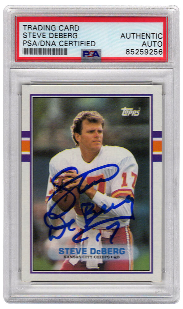 Steve Deberg Signed Kansas City Chiefs 1989 Topps Football Trading Card #349 - (PSA Encapsulated)