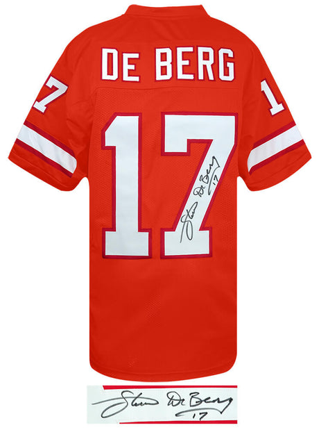 Steve DeBerg Signed Orange Throwback Custom Football Jersey