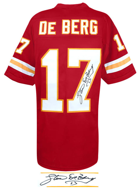 Steve DeBerg Signed Red Custom Football Jersey