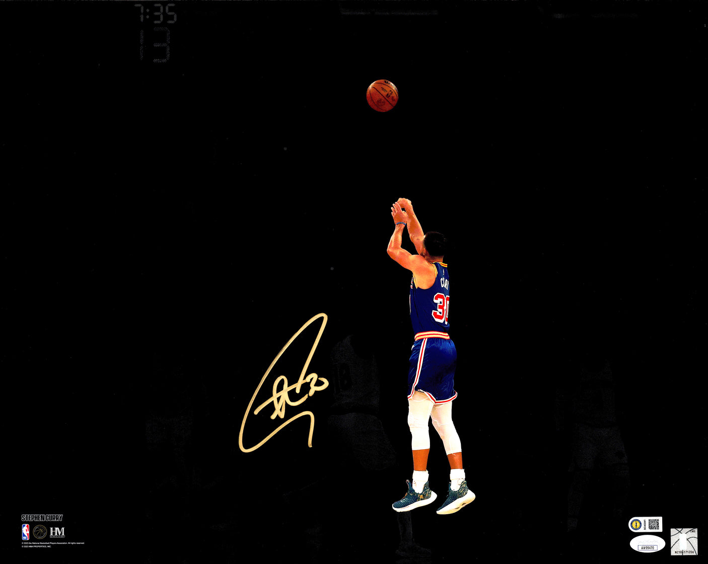 Stephen Curry Autographed 16x20 Photo Golden State Warriors Spotlight JSA Stock #235481