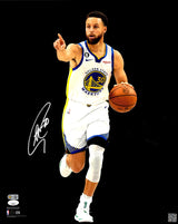 Stephen Curry Autographed 16x20 Photo Golden State Warriors Spotlight JSA Stock #235483