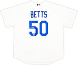 Los Angeles Dodgers Mookie Betts Autographed White Nike Jersey Size XL Beckett BAS QR Stock #220613