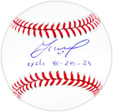 Jose Altuve Autographed Official MLB Baseball Houston Astros "Cycle 8-28-23" Beckett BAS Witness Stock #220568