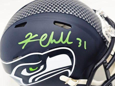 Kam Chancellor Autographed Seattle Seahawks Blue Speed Mini Helmet MCS Holo Stock #220825