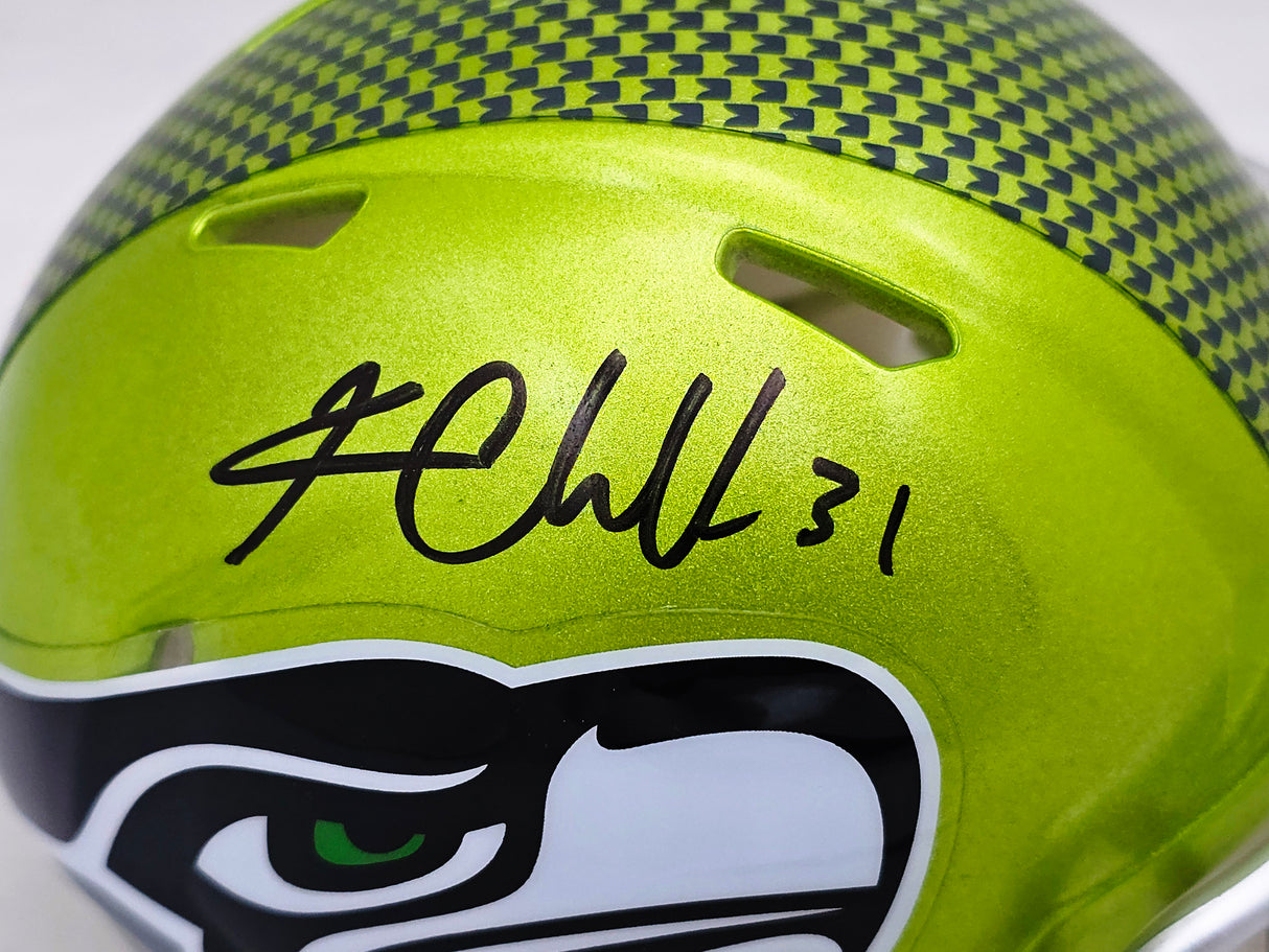 Kam Chancellor Autographed Seattle Seahawks Flash Green Speed Mini Helmet MCS Holo Stock #220827