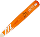 Michael Brantley Autographed Orange Marucci Player Model Bat Houston Astros "2022 WS Champions" Beckett BAS Witness Stock #220445