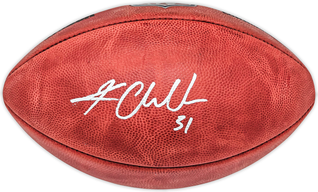 Kam Chancellor Autographed Official NFL Leather Football Seattle Seahawks Colored Shield MCS Holo Stock #220820