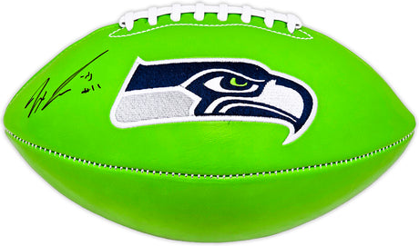 Jaxon Smith-Njigba Autographed Seattle Seahawks Green Logo Football Fanatics Holo Stock #220854