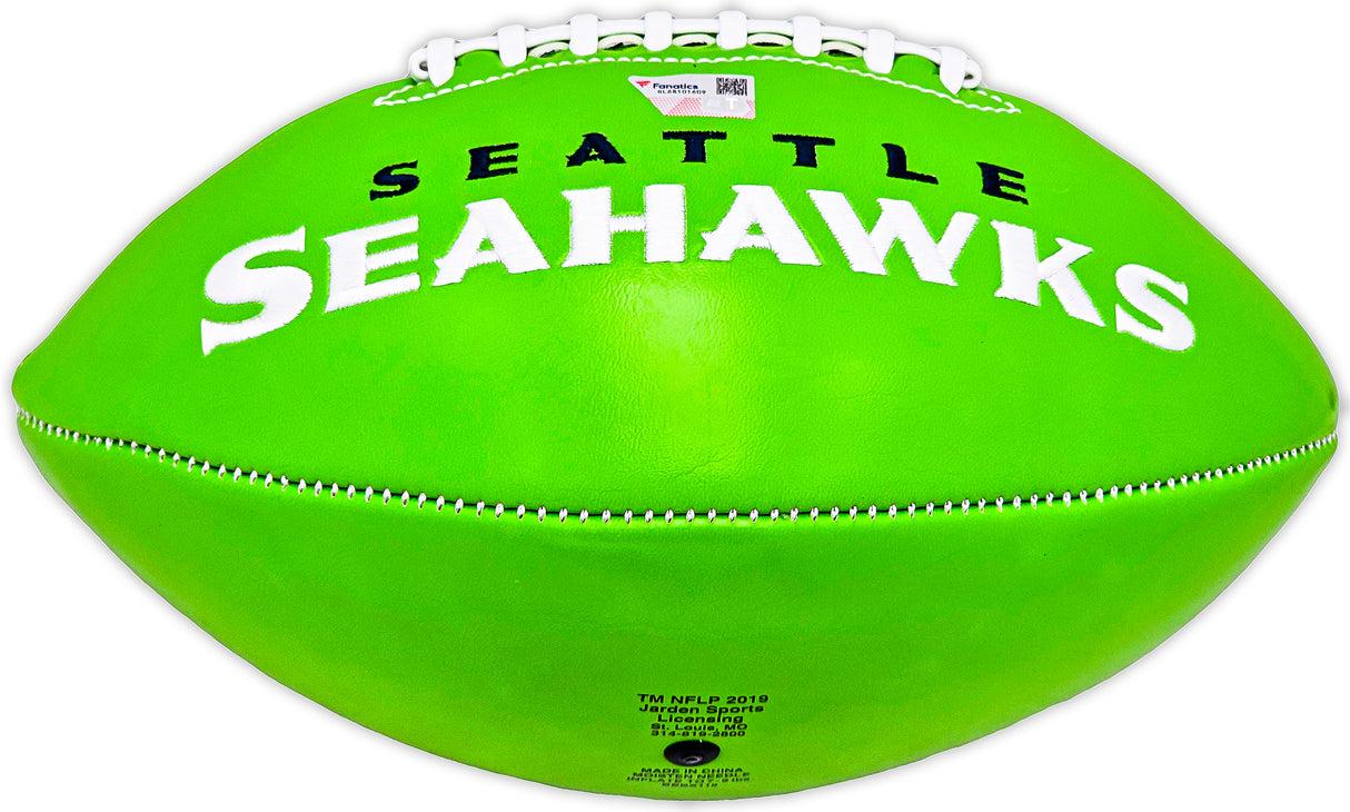 Jaxon Smith-Njigba Autographed Seattle Seahawks Green Logo Football Fanatics Holo Stock #220854