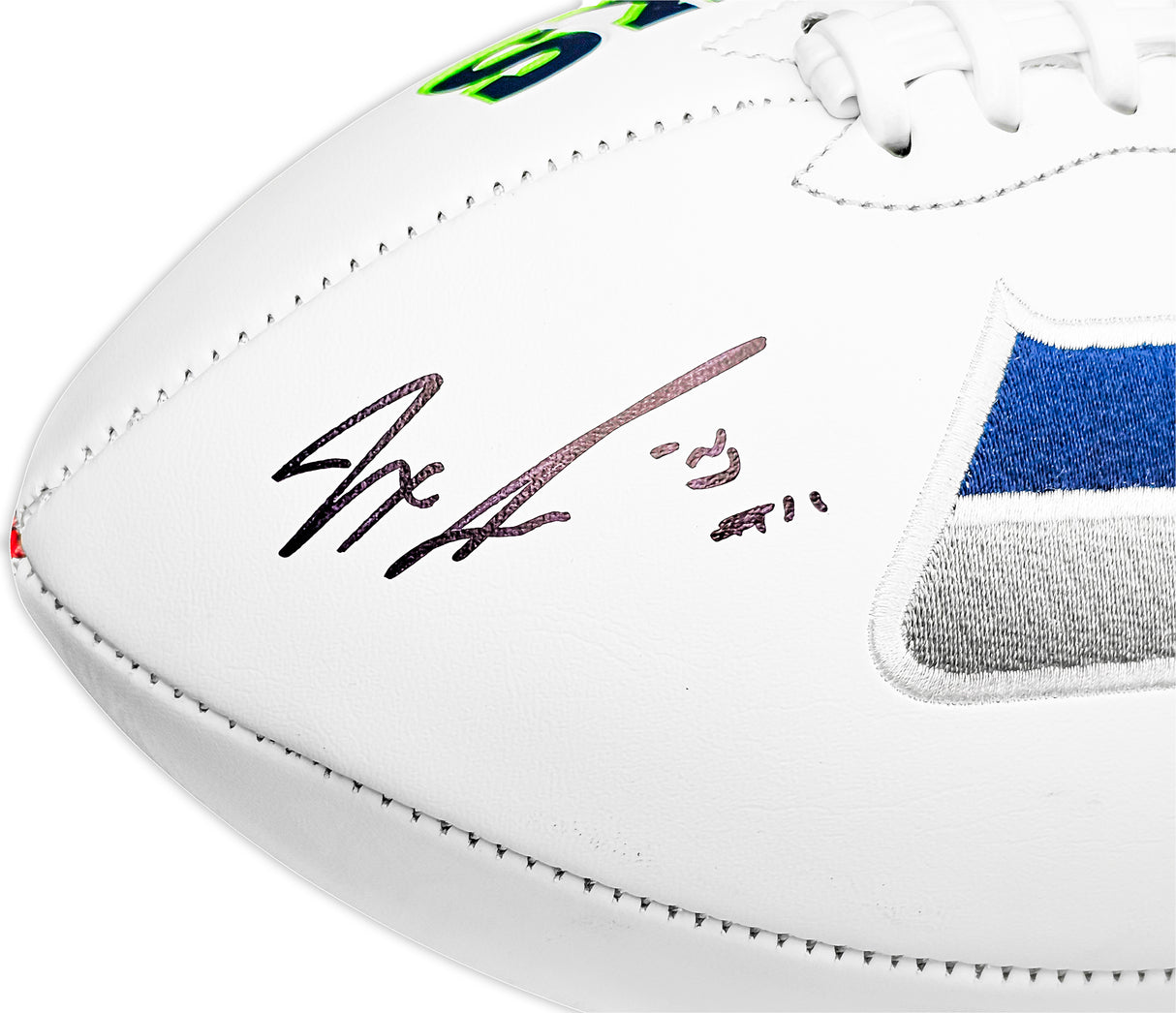 Jaxon Smith-Njigba Autographed Seattle Seahawks White Logo Football Fanatics Holo Stock #220855