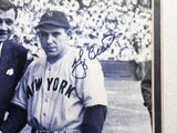 Yogi Berra Autographed Framed 8x10 Photo New York Yankees With Babe Ruth MLB Holo #MT00682116