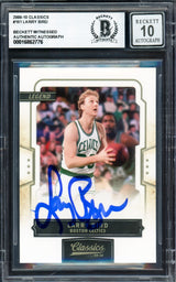 Larry Bird Autographed 2009-10 Panini Classics Card #101 Boston Celtics Auto Grade Gem Mint 10 #738/999 Beckett BAS Witness #16862776