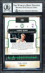 Larry Bird Autographed 2009-10 Panini Classics Card #101 Boston Celtics Auto Grade Gem Mint 10 #738/999 Beckett BAS Witness #16862776