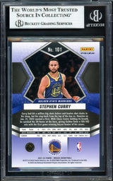 Stephen Curry Autographed 2021-22 Panini Mosaic Green Card #101 Golden State Warriors Beckett BAS #16901984