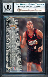 Allen Iverson Autographed 1998-99 Metal Universe Card #33 Philadelphia 76ers Auto Grade Gem Mint 10 Beckett BAS Witness #17004978